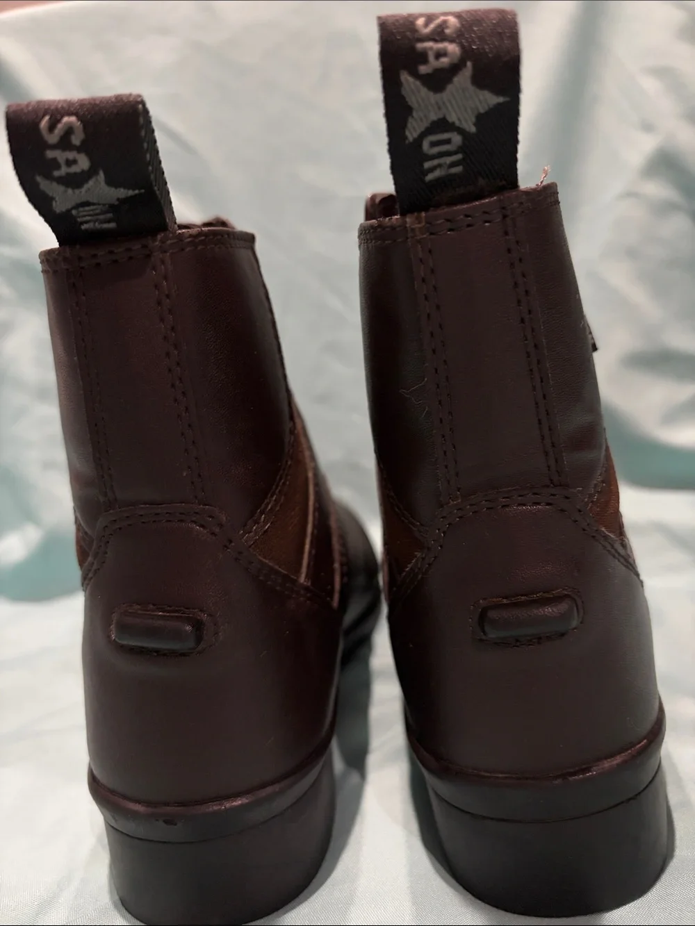 Saxon  Kids Dark Brown Zip-Front Ankle Boots